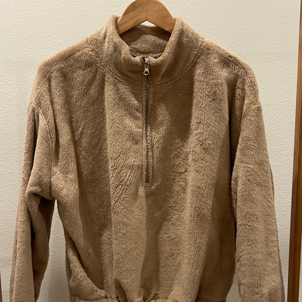 Old Navy Women's Tan Zip-Up Sweater